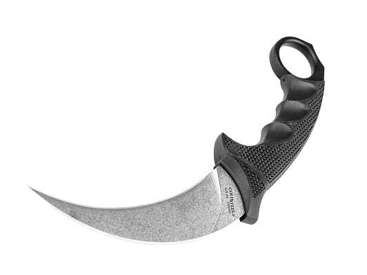 CS_49KST Steel Tiger StoneWash - нож с фикс., клин. AUS-8A, резин. рук-ть пластиковые ножны фото 1