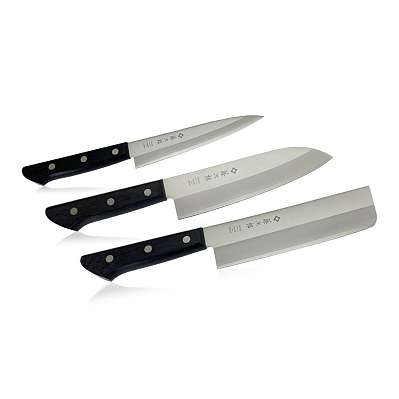Набор из 3-х Кухонных ножей TOJIRO GIFTSET (TBS-300),  в подарочной упаковке, 13,5см, 16,5см, 17см  фото 2