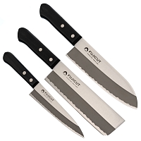 Набор из 3-х Кухонных ножей FUJI CUTLERY (TJ-GIFTSET-B), 165mm, 160mm, 135mm заточка #3000