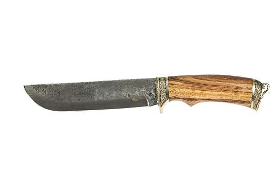 Нож Варяг, кован. ст. 9 ХЧ, литье, рукоять из ценных пород дерева (1731) фото 2