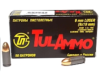 Охотничий патрон 9x19 Люгер TПЗ HP 135gr 8,7гр г/лат. об/лат. (50шт) Tulammo