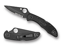 Нож Spyderco DELICA4 VG-10 TiCN Комби Черный C11PSBBK